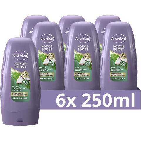 6x Andrelon Conditioner Kokos Boost 250 ml