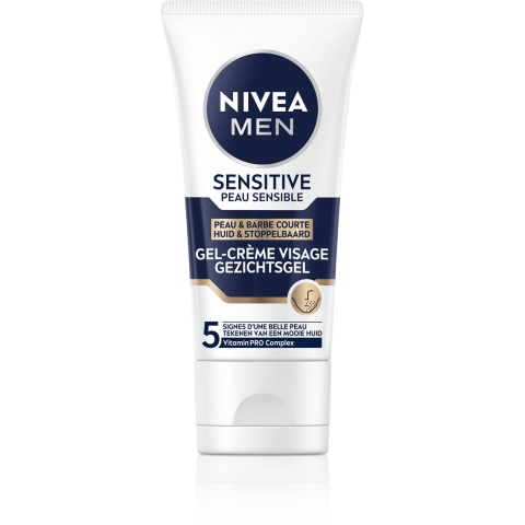 1+1 gratis: Nivea Men Sensitive Skin&Stubble Moisturizer Gezichtsgel 50 ml