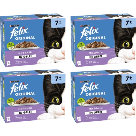 4x Felix Original Mix Selectie in Gelei 7+ Jaar 12 x 85 gr