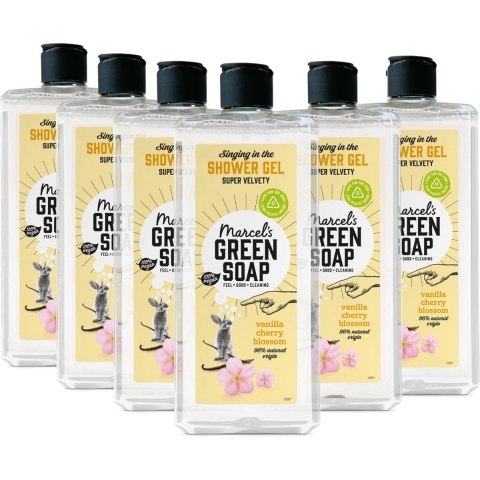 6x Marcel's Green Soap Douchegel Vanille&Kersenbloesem 300 ml