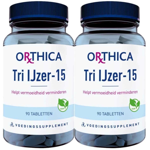 Gratis Verzending: 2x Orthica Tri IJzer-15 90 tabletten