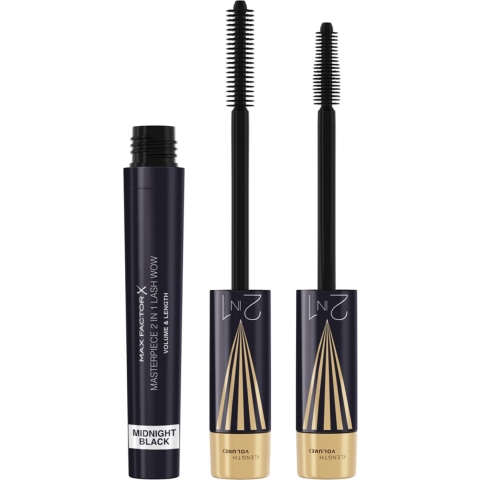 1+1 gratis: Max Factor Masterpiece 2in1 Lash Wow Mascara Midnight Black 7 ml