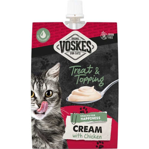 15x Voskes Original Cream Kattensnack Kip 90 gr