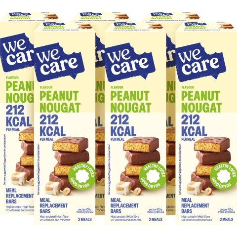 6x WeCare Meal Replacement Bars Peanut Nougat 116 gr