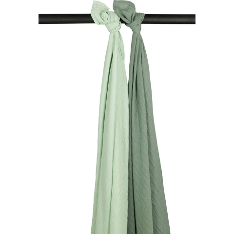 Swaddle Doek Meyco Pre-Washed Soft Green en Forest Green 2-pack