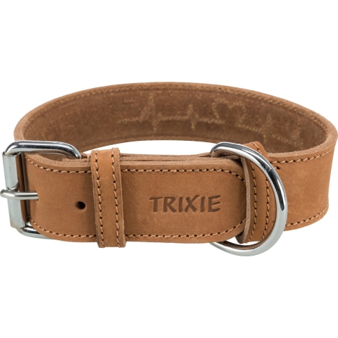 Trixie Trixie halsband hond rustic vetleer heartbeat bruin
