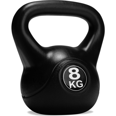 VirtuFit PVC Kettlebell - 8 kg - Zwart