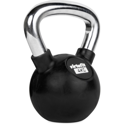 VirtuFit Kettlebell - Rubber/Chroom - 4 kg