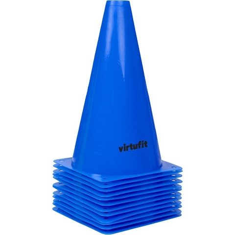 VirtuFit Pionnen Set - 23 cm - 12 Stuks - Blauw