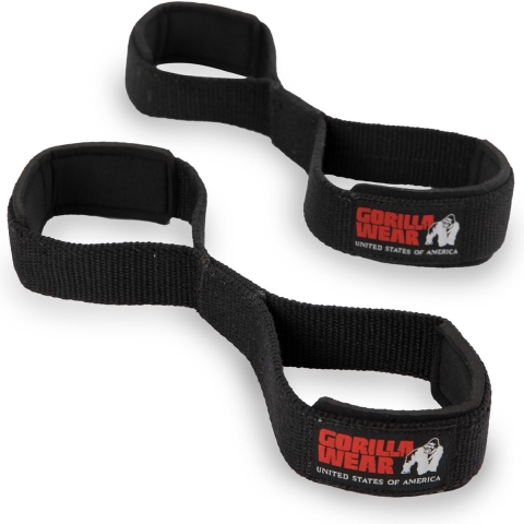 Gorilla Wear Figure 8 Lifting Straps - Zwart - L/XL