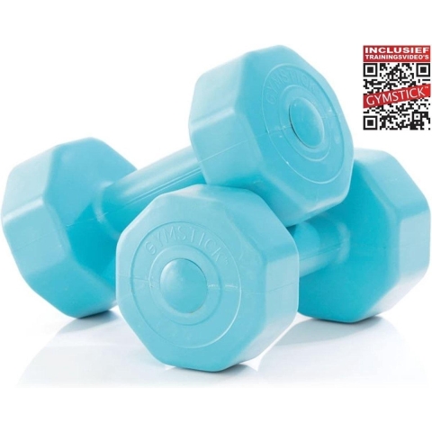 Gymstick Active Vinyl Dumbbells - Met Online Trainingsvideo's - 2 x 1 kg