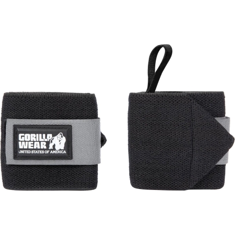 Gorilla Wear Basic Wrist Wraps - Zwart/Grijs