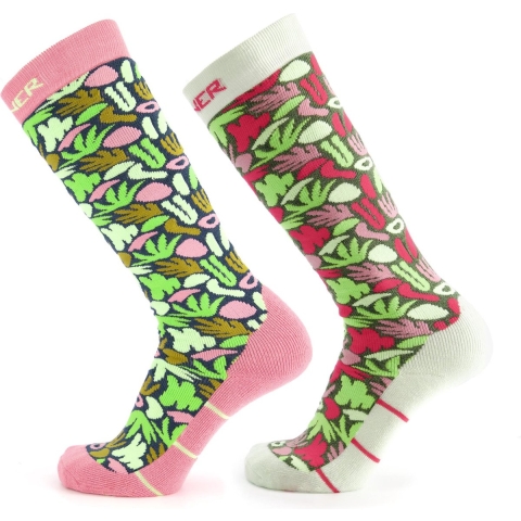 Sinner Skisokken dames 2-pack natuur groen/paars