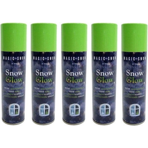 5x Glow in the dark sneeuw spray 150 ml -