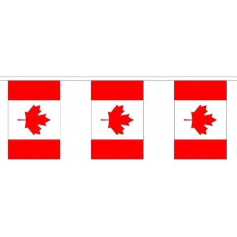 Canada vlaggenlijn/slinger - 2x - 300 cm - polyester stof - landen versiering -