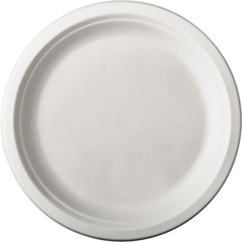 36x Witte suikerriet dinerbordjes 26 cm biologisch afbreekbaar -
