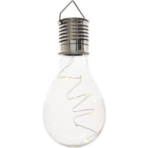 Solar hanglamp bol/peertje - 8x - transparant - kunststof - 14 cm -