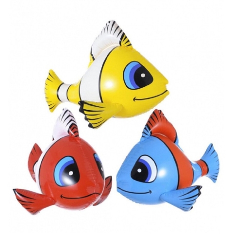 Pakket van 4x stuks opblaasbare tropische vissen van 60 cm -