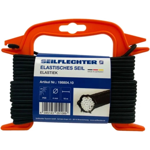 Seilflechter Elastiek 4 mmØ op haspel 15 meter zwart