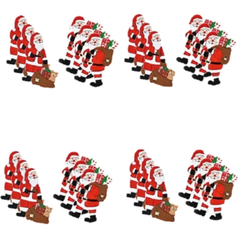 24x stuks houten kersthangers kerstmannen 6 cm kerstornamenten -