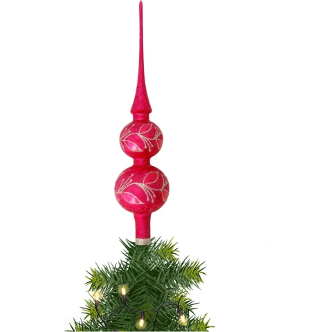 Kerst piek van glas rood ijslak H30 cm -