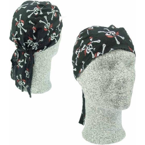 Verkleed Bandana met piraten print - 6x stuks - piraat verkleed hoofddoek/zakdoek - volwassenen - ki -