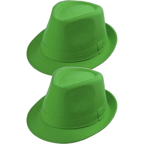 Trilby hoed - 4x - groen verkleed accessoire 57 cm -