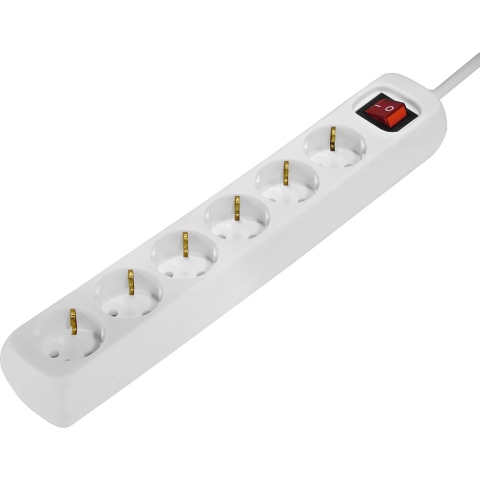 Hama Distribution Panel 6 Sockets With Switch Child-proof 3 M White