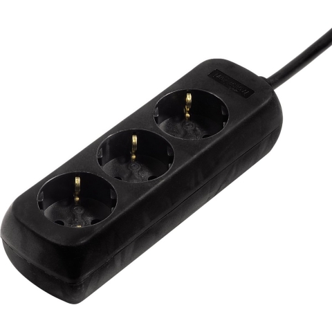 Hama 3-Way Power Strip With Child Safety Feature 3 M Black