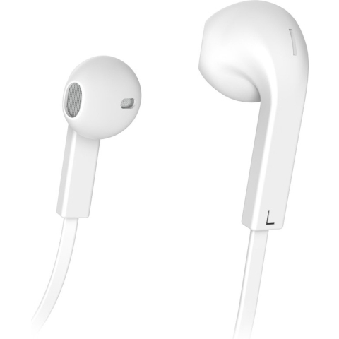 Hama Oordopjes Advance Earbuds Microfoon Platte Kabel Wit