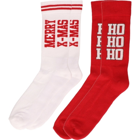4-Pack foute kerstsokken voor heren rood en wit -
