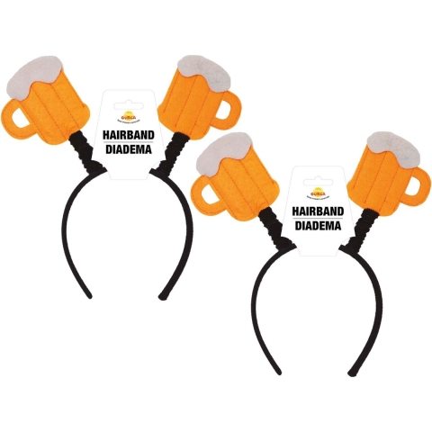 Oktoberfest/bierfeest verkleed diadeem/haarband - 4x - bierpullen - voor volwassenen -