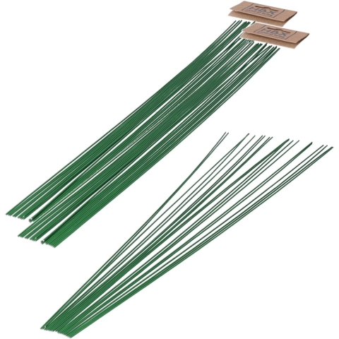 Steekdraad/binddraad - 120x st - groen - 1 x 400 mm - ijzerdraad/hobby draad -