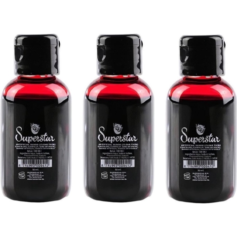 Set van 3x stuks flesje dun professioneel vloeibaar horror nepbloed schmink 50 ml -