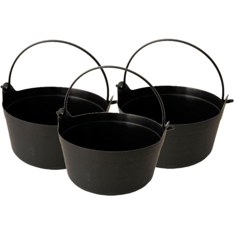Set van 3x stuks heksenketel/kookpot zwart 12 x 25 cm -
