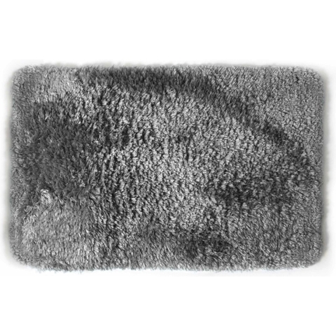Spirella badkamer vloerkleed/tapijt - hoogpolig - grijs - 40 x 60 cm -