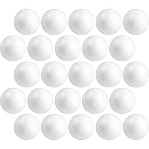 25x Hobby/DIY piepschuim bal/bol 7 cm -