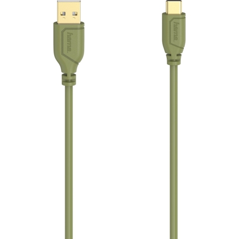 Hama USB-C-kabel Flexi-Slim USB 2.0 480 Mbit/s Turtle Green 0,75 M