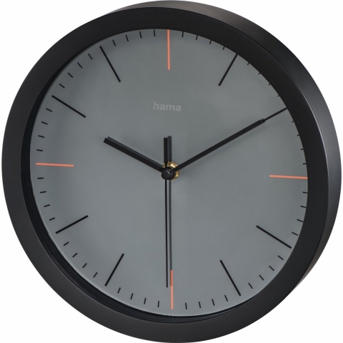 Hama Wandklok MaxR Ø 25 Cm Geluidsarm Grijs