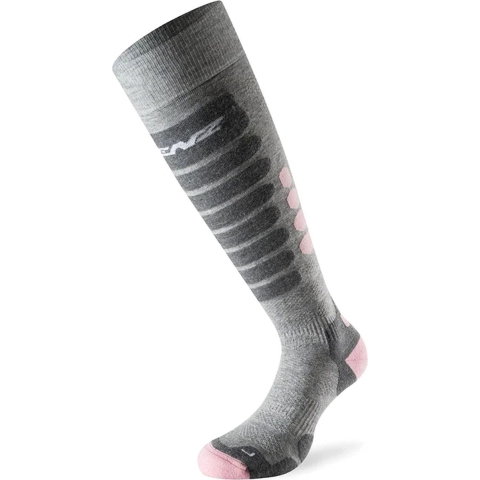 Lenz Skiing 3.0 skisokken  grijs/roze, 39-41