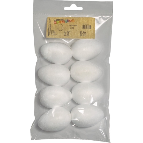 Piepschuim eieren - 40x -wit - 6 cm - Pasen decoraties -