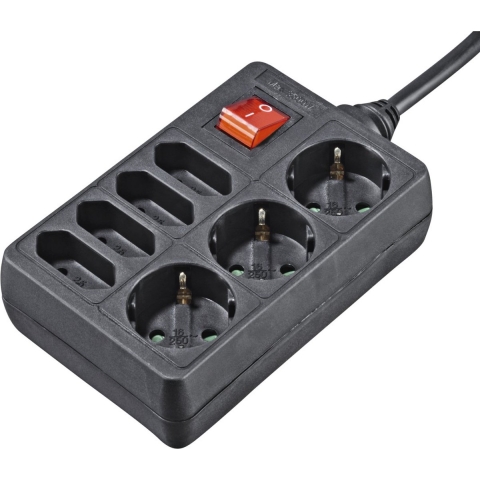 Hama Distribution Panel 7 Sockets With Switch 1.4 M Black