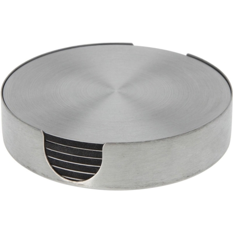 24x Ronde RVS onderzetters 10 cm -