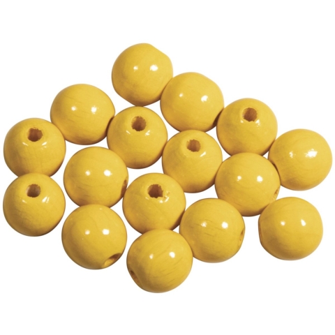 Hobby kralen van hout Dia 10mm - 208x stuks - Geel - DIY sieraden maken - Kralen rijgen -