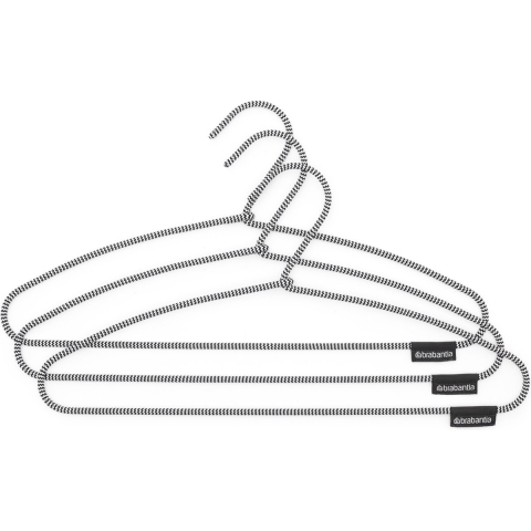 Brabantia Soft Touch Kledinghangers Gestreept 3 Stuks Zwart/Wit