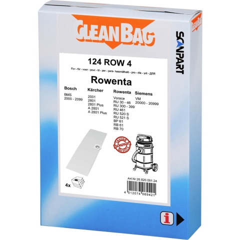 Scanpart Cleanbag 124row4 Stofzak Rowenta Vorace Zr804