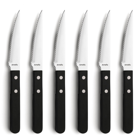 Amefa Pizza/Steak Messenset 6-delig Zwart