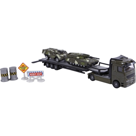Military Transporter + 2 Tanks 1:60