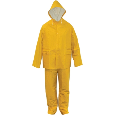 Regenpak met capuchon - Geel - 2XL