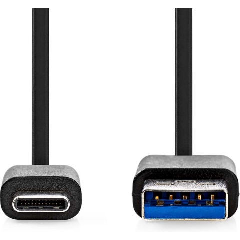 Nedis CCGW61600BK10 Usb-kabel Usb 3.2 Gen 1 Usb-a Male Usb-c™ Male 5 Gbps Vernikkeld 1.00 M Rond Pvc Zwart Doos